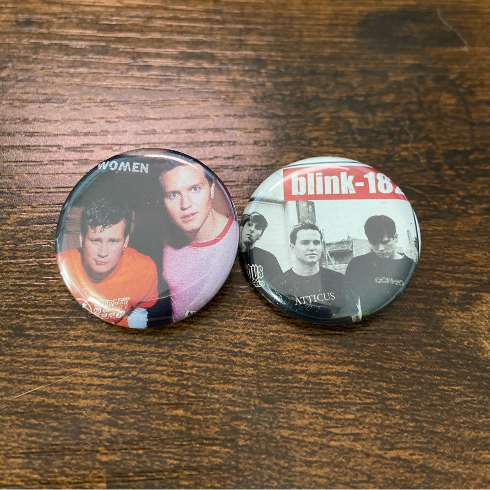 2 Vintage Blink-182 Button Pins - Limited Edition
